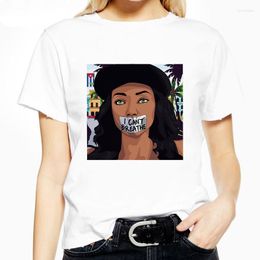 T-shirts pour femmes S'IL VOUS PLAÎT JE NE PEUX PAS RESPIRER Lettre Imprimer Casual Shirt Été Femmes T-shirt Blanc Mode Femme Black Lives Matter Vêtements