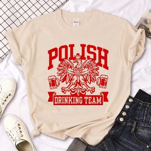 T-shirts pour femmes Pologne T-shirts Femmes Comic Manga Graphic Top Girl 2000s Streetwear Vêtements