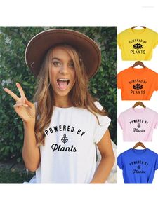 T-shirts pour femmes alimentés par des plantes femmes chemise col rond cadeau végétalien graphique t-shirt jardin légumes Tumblr vêtements hipster harajuku hauts