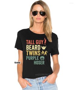 T-shirts pour femmes imprimer drôle cadeau parfait pour les enfants mec-grand gars barbe jumeaux violet HOSER t-shirt