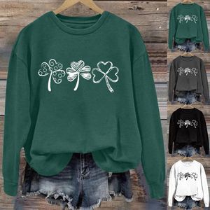 Dames T-shirts Print Ronde hals Lange mouw Top Dames zweetpakken Tweedelige Fuzzy Fleece Pullover Dames Junior Crop Sweater