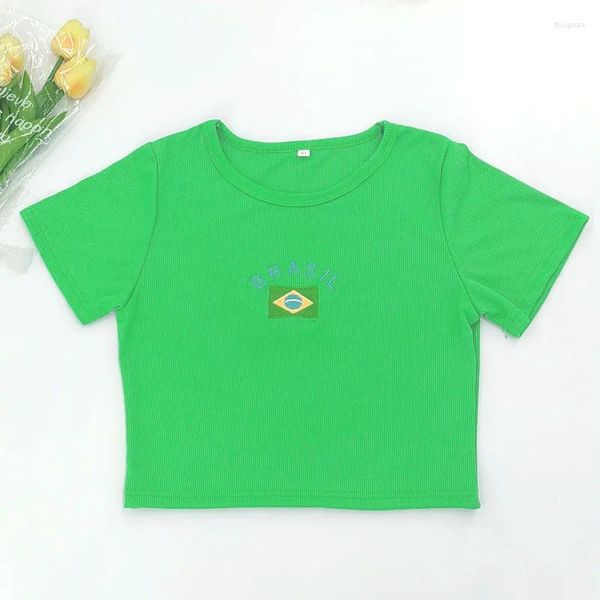 Camisetas con estampado de letras estéticas Punk para mujer, camisola gótica Emo para chica, Top corto, ropa de Brasil, camiseta sin mangas con corsé Vintage