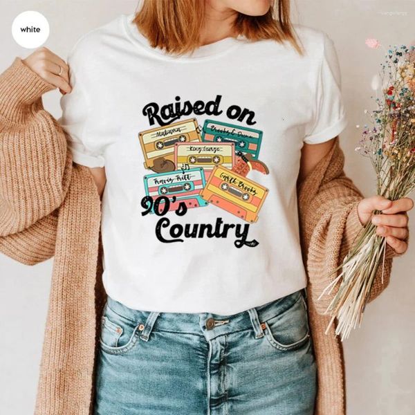 Camisetas para mujer, camiseta de campo de los años 90, camisetas de leyendas del condado, camiseta informal de moda de verano con gráfico de música Retor para mujer