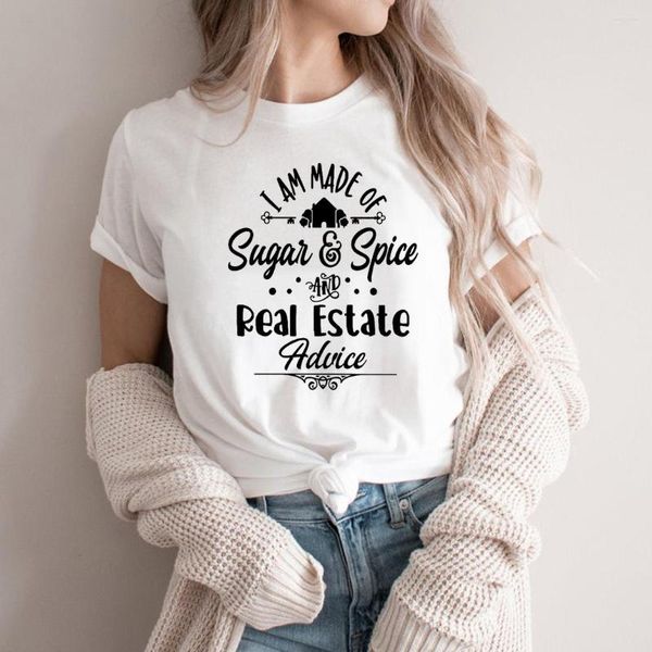 T-shirts pour femmes chemise d'agent immobilier T-Shirt d'investisseur immobilier cadeau vendeur de maison T-Shirt femmes t-shirts graphiques hauts décontractés femme