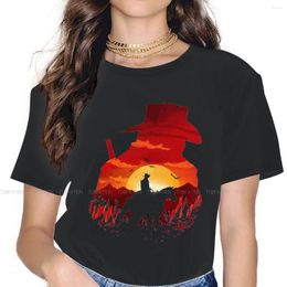 Camisetas de mujer Red Dead Redemption 2 camiseta de vaquero del desierto para mujer chica 5XL camiseta de ocio novedad suelta