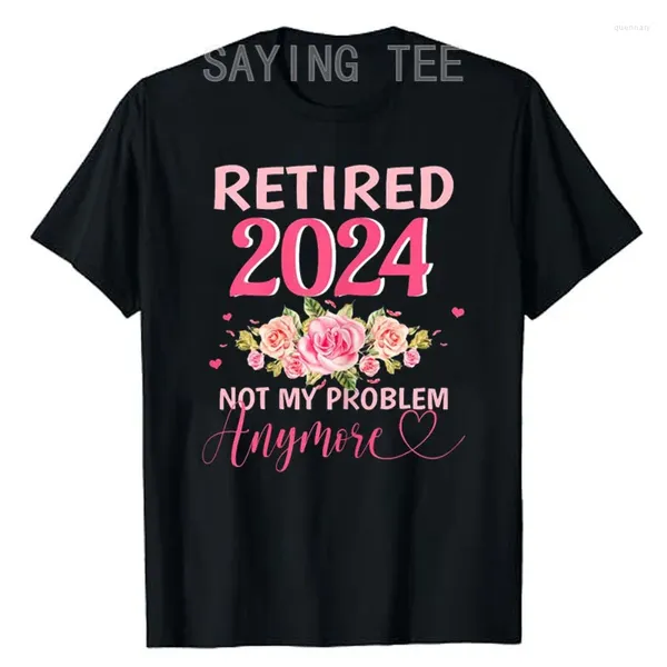 T-shirts pour femmes retirés 2024 T-shirt Cadeaux de retraite pour femmes imprimé floral mignon tee graphique génial