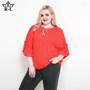 Dames t-shirts retro veter omhoog extra grote bel-mouwtop