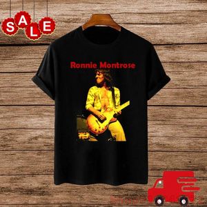 T-shirts pour femmes Ronnie Montrose-Gamma Band T-shirt Sleeve Black Noir TEE MEN COTTON UNISE