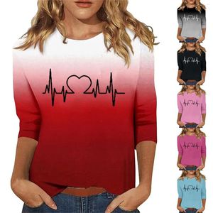 T-shirts voor dames Ronde hals EKG-kleding met korte mouwen Casual tops voor dames Dames lange koude uitrusting