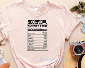 Dames T-shirts Schorpioen T-shirt Voeding Feiten Zodiac Shirt Astrologie Cadeau voor verjaardag