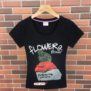 Dames t shirts seizoenen TEES streetwear mode slanke t-shirt schattige sexy short mouw crop tops voor dames kleding dames