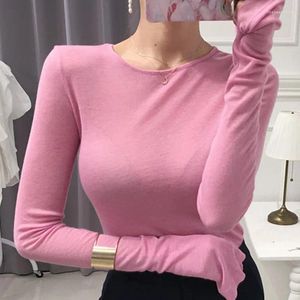 T-shirts pour femmes Sexy coupe ajustée col rond chemise à bascule haut