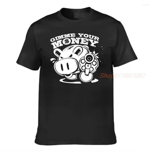Camisetas de las mujeres camiseta piggy bank gimmie tu dinero ahorro de monedas de cerdos