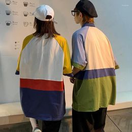 T-shirts pour femmes à manches courtes Couple T-shirts dessin animé imprimé adolescents chic all-match streetwear style coréen créatif coloré cool décontracté