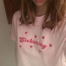 T-shirts pour femmes T-shirt rose écœur