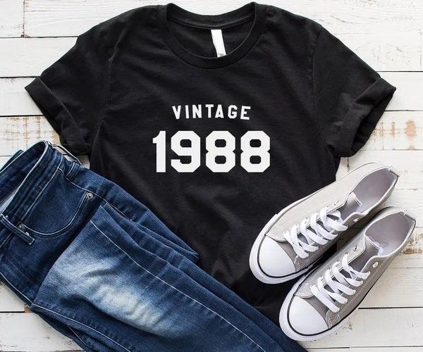 Camisetas para mujer Skuggnas, llegada Vintage 1988, regalo de 31 cumpleaños para ella, camiseta para mujer, camisetas de moda de manga corta