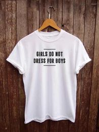T-shirts pour femmes Skuggnas Girls ne s'habillent pas pour les garçons Shirt Fangirl Fangirl Féminisme Tops Gifts Her tumblr Tshirt Dropship