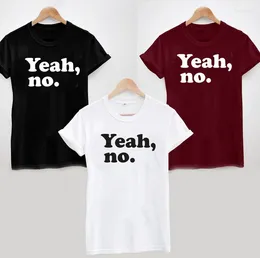 T-shirts pour femmes Skuggnas ouais non. T-Shirt blague drôle médias sociaux sarcastique chemise en coton unisexe mode Tumblr livraison directe