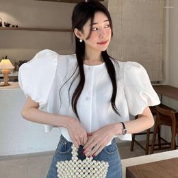 T-shirts pour femmes Corée du Sud Chic Summer Age Reduction French Retro Girl Bubble Sleeve Temperament Doll Shirt Top All Short Coat Women