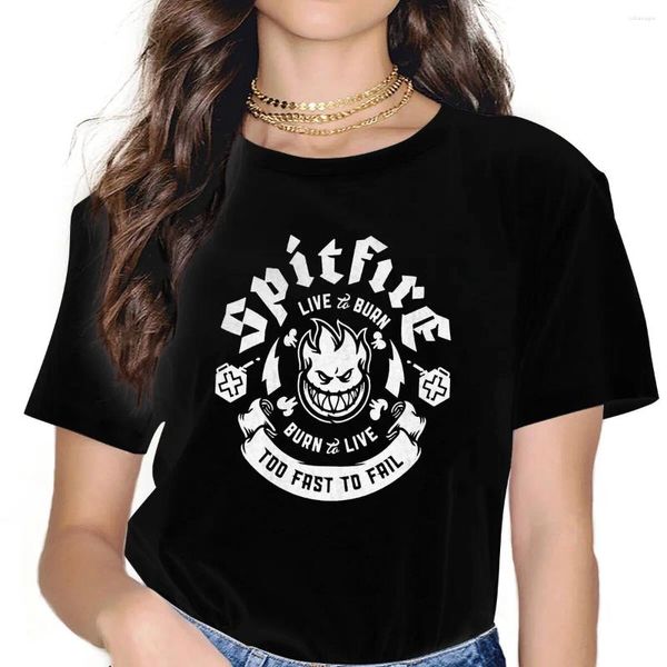 T-shirts pour femmes Spitfire Cool Skate trop rapide pour échouer chemise Grunge t-shirts été Harajuku col rond t-shirt en Polyester