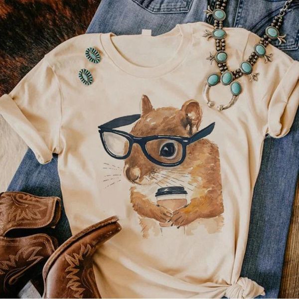 T-shirts Femmes Squirrel Top Femmes Streetwear Designer Harajuku Girl Funny Graphic Vêtements