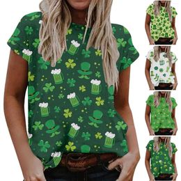 T-shirts pour femmes St. Patrick's Day Leaf imprimé Blusas Feminina Verao 2023 Blouses d'automne et d'été pour femmes vintage