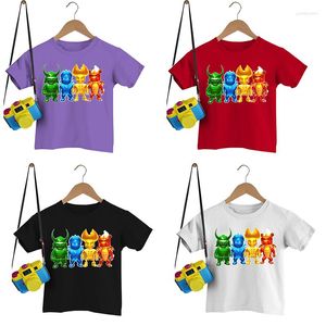 Camisetas de mujer Stumble Guys, camisetas para niños y niñas, juegos para bebés, ropa de algodón para niños pequeños, camisetas de verano blancas y negras para niños