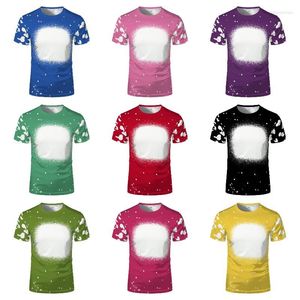 Dames t shirts sublimatie blanco t-shirt tie-dye korte mouw paren-jurk t-shirts voorste bleekte tops voor warmteoverdracht print logo afbeelding