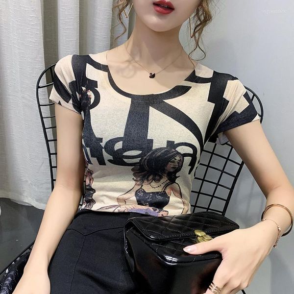T-shirts Femmes Mode d'été Vêtements coréens T-shirt Imprimer Tour Eiffel Fille Femmes Tops Ropa Mujer Coton Chemise courte Tees 2023 T03415
