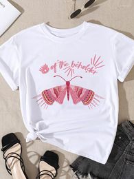 Magliette da donna Estate Grafica femminile Dolce rosa Stampa T-shirt girocollo a manica corta Maglietta Abbigliamento donna Moda casual T-shirt coreane Top