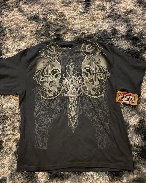 T-shirts pour femmes Summer Gothic Classic Skull Match Imprimez la mode Street Y2k Plus taille T-shirt Round cou à manches courtes