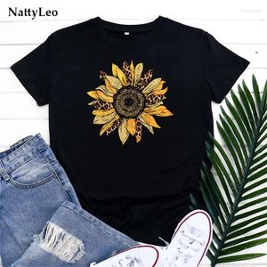 Vrouwen T-shirts Zomer Zonnebloem Print T-shirt Mode Bloemen Shirt Katoen Vrouwen Kleding O Hals Korte Mouw Top Tee Harajuku tshirt