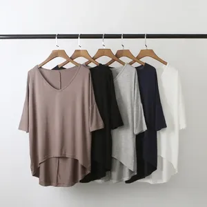 T-shirts pour femmes T-shirts d'été T-shirt à manches chauve-souris Femme Casual Col V Chemise ample Oversize Femmes Modal Undershirt Dames Tops Tshirt