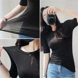 Dames T-shirts Zomer Top Sexy Shirt Dames Elasticiteit T-shirt Koreaanse stijl Vrouw Kleding