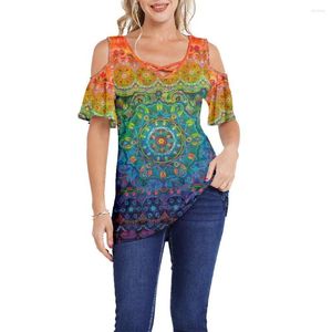 Dames T-shirts Zomer vrouwen off-the-shoulder T-shirts Tops met korte mouwen Casual losse streetwear o-neck kleding