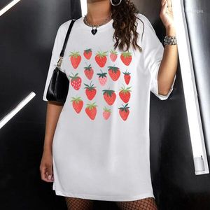 Dames t shirts zomer dames t-shirts tops mode zoete aardbei geprinte korte mouwen t-shirts dame kleding