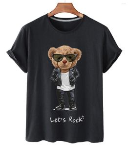 T-shirts pour femmes (collection d'ours de lunettes de soleil) coton à manches courtes col rond femmes été surdimensionné unisexe 4XL