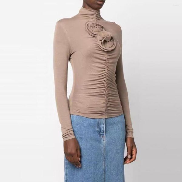 T-shirts de femmes Superaen Design Arring Trick 2023 Pracks à manches longues et tshirt à fleurs tridimensionnelles pour les femmes