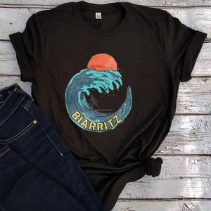 Camisetas de mujer, camisetas Vintage de surf para mujer, camiseta de playa, camisetas casuales, ropa estética de verano, estampado L