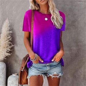 Dames t-shirts t-shirt mode tie-dye gradiënt kleur basistround round nek zomer cool ademende casual outdoor korte mouw overs