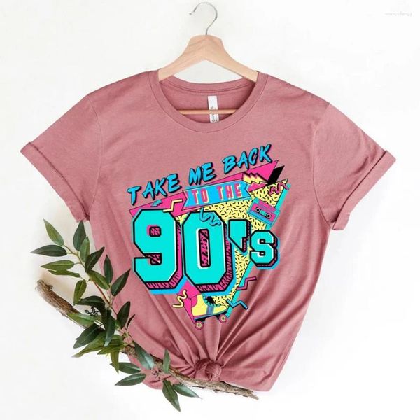 T-shirts pour femmes Ramenez-moi à la chemise des années 90 Rétro Old Funny Day 1990 Y2k Vêtements esthétiques mais Gold Days Tees Femmes Kawaii Tops