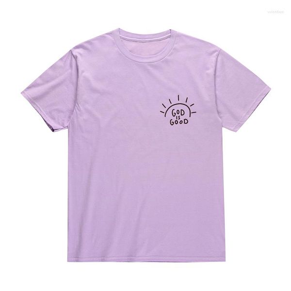 T-shirts pour femmes The God Is Good Shirt Unisex Christian Slogan Tee Funny Sunshine Graphic Tops Drop