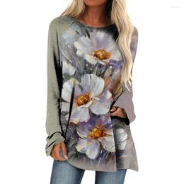 T-shirts femme tie-dye fleur imprimé t-shirt Y2k Streetwear Blouse femmes 3d abstrait et chemisiers automne Blusas Mujer De Moda