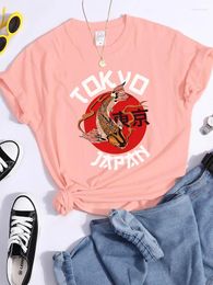 T-shirts Femmes Tokyo Sun Carp Japon Prints Tshirt Mode Summer Shirt Street Haute Qualité Tee Vêtements Respirant Sport Cool Femmes