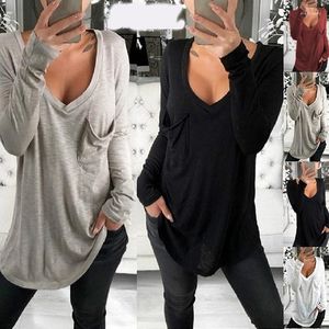 T-shirts pour femmes Top Solid Sexy Shirt Slim Tee Color Fit T-shirt