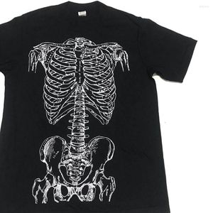 T-shirts pour femmes niche décontractée à la mode pour hommes et corpus à manches courtes squelette rond coul