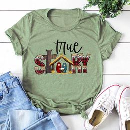 T-shirts de femmes True Tshirt Christmas For Women Shirt Jésus Tops Bohemian M