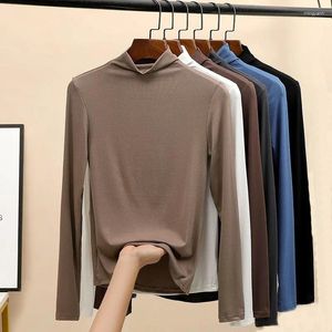 Women's T Shirts Tshirts Superior Quality Spring/summer Long Sleeve Turtleneck Solid Color Fashion Sale Ladies Tops Drop