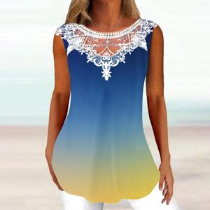 Camisetas de mujer túnica para mujer camisa suelta ajuste cómodo moda fluido sin mangas redondo ajustado Scoop atlético gráfico Tops