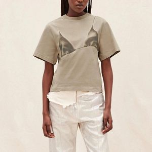 T-shirt à manches courtes pour femmes, sous-vêtements à motif imprimé, à la mode, décontracté, hauts, Bikini, à la mode, été, 2024